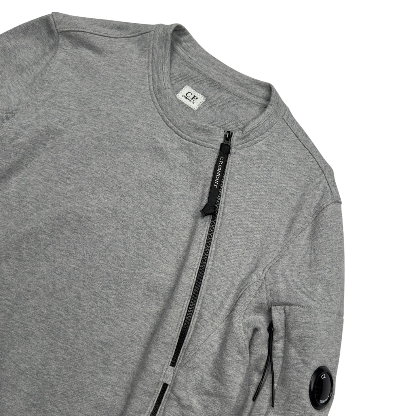 C.P. Company Diagonal Raised Fleece Crewneck Sweater - Grey
