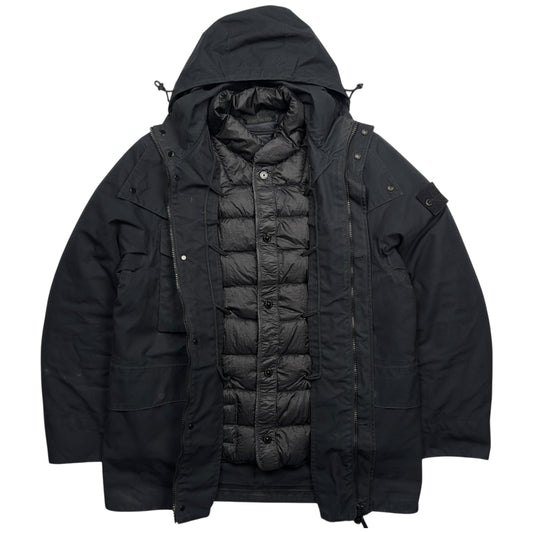 A/W 22 Stone Island O-Ventile Ghost Dutch Rope Down Jacket - Black