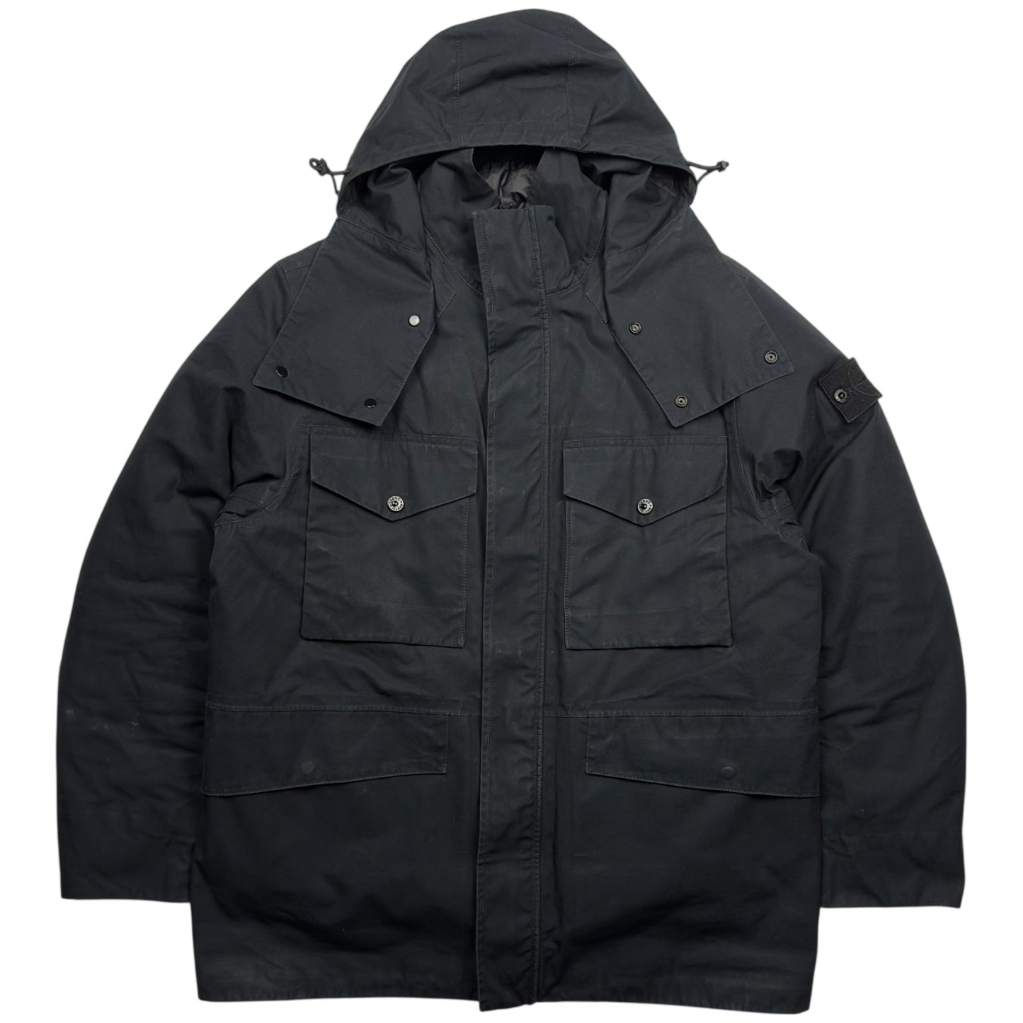 A/W 22 Stone Island O-Ventile Ghost Dutch Rope Down Jacket - Black