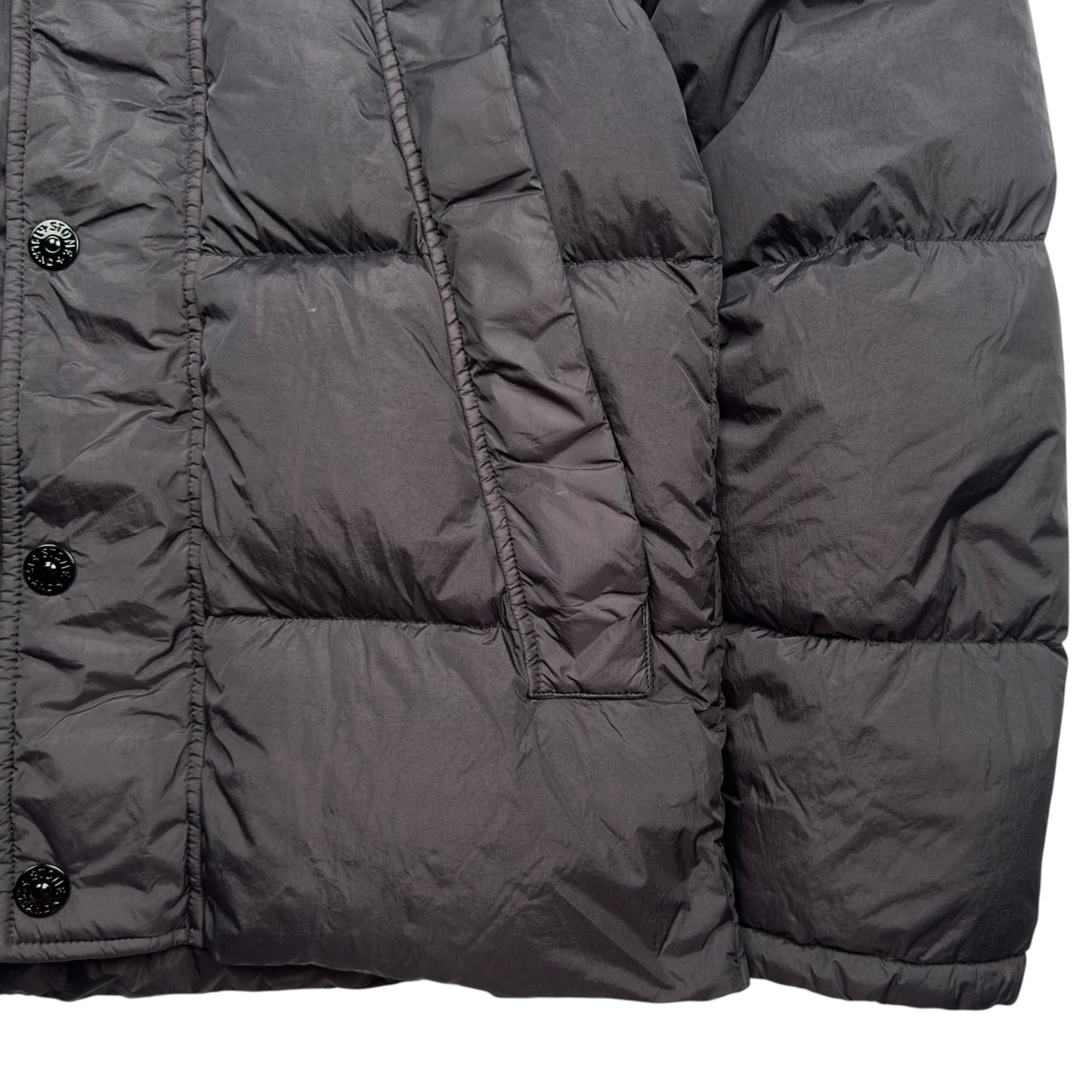 A/W 14 Stone Island Crinkle Reps NY Down Real Fur Hood Puffer Jacket - Black