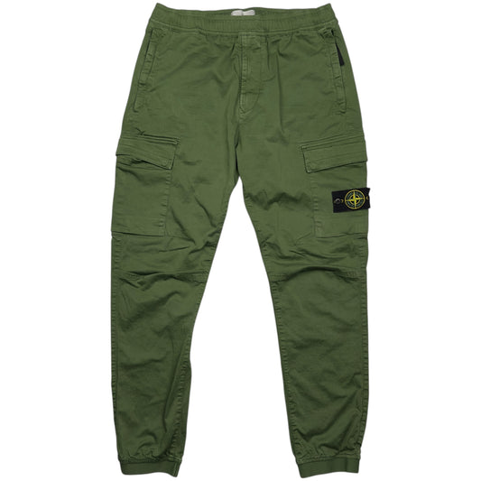 A/W 22 Stone Island Cuffed Cargo Trousers - Green