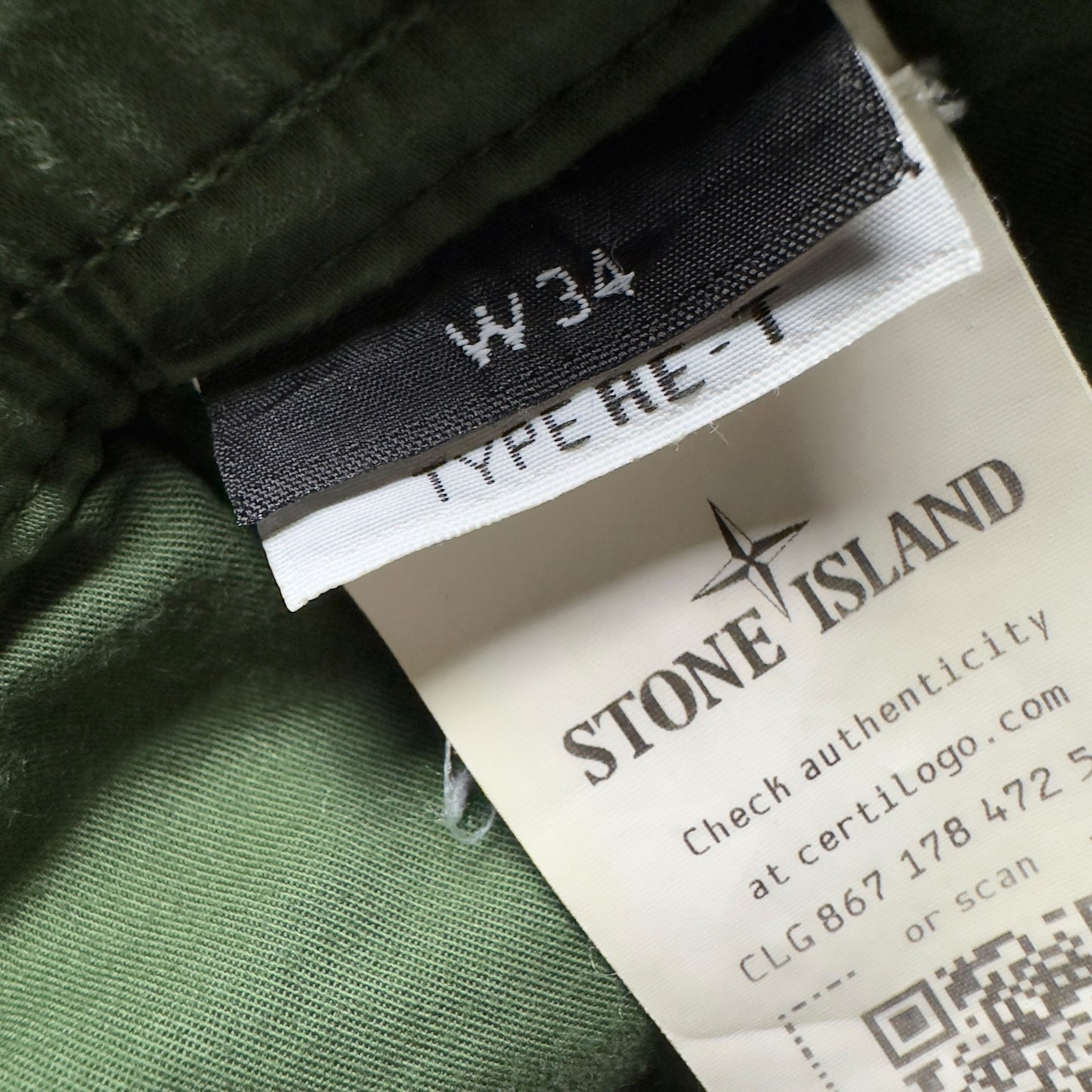 A/W 22 Stone Island Cuffed Cargo Trousers - Green