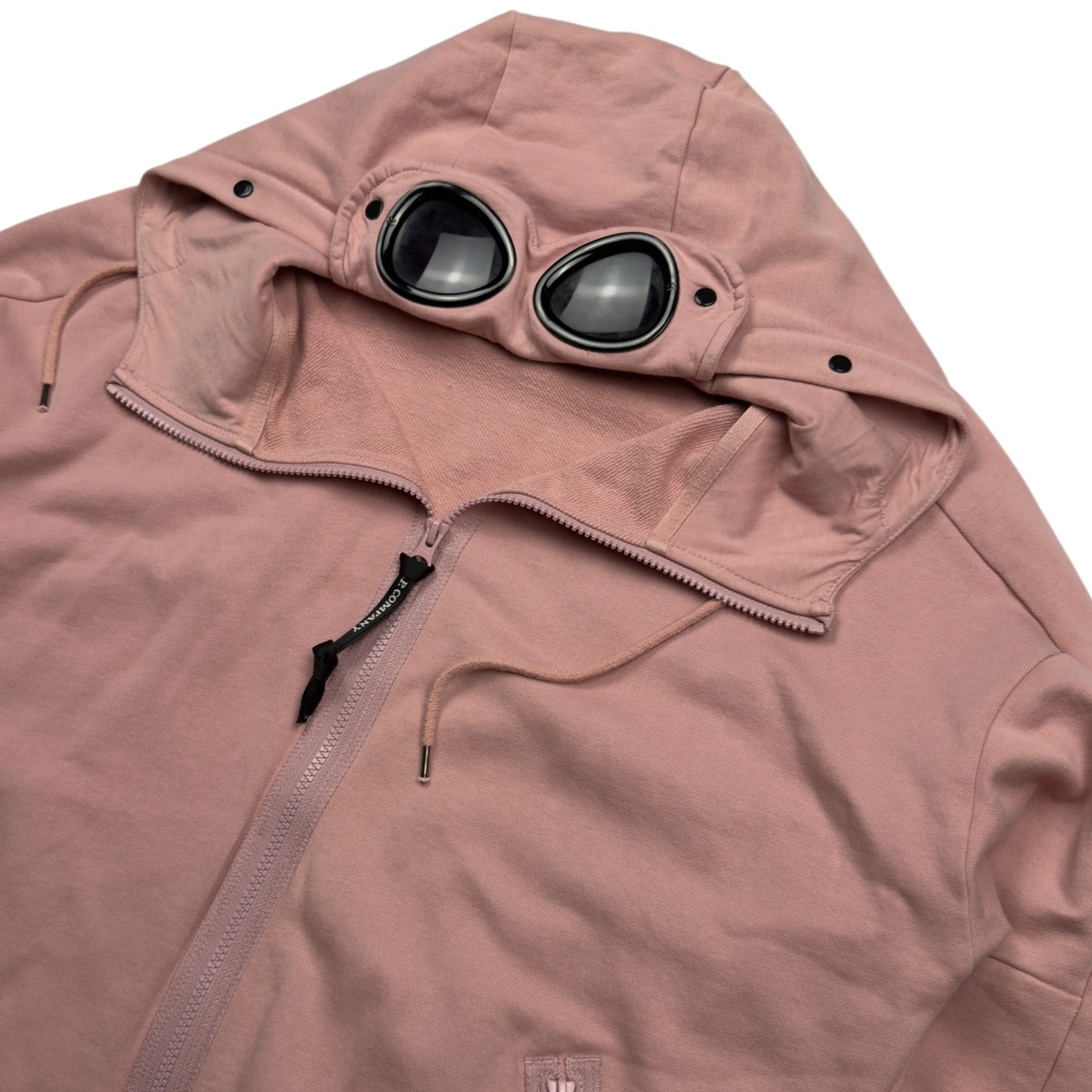 C.P. Company Diagonal Raised Fleece Goggle Full Zip - Pink