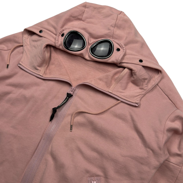 C.P. Company Diagonal Raised Fleece Goggle Full Zip - Pink