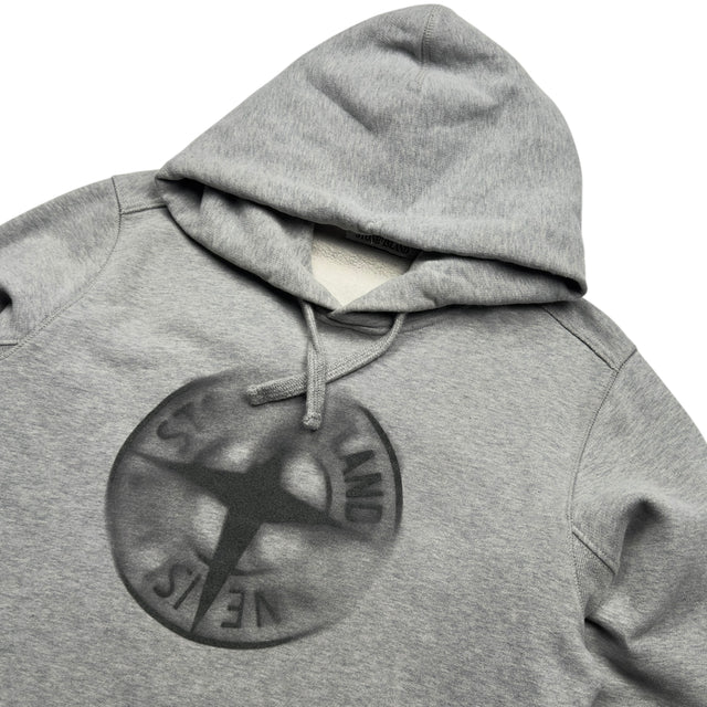 A/W 19 Stone Island 'GRAPHIC 10' Fade Compass Logo Hoodie - Grey