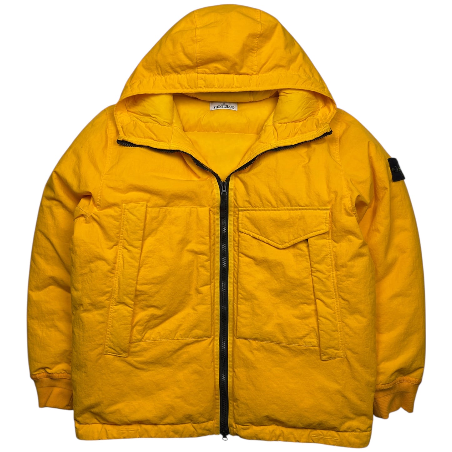 A/W 22 Stone Island Opaque Nylon Twill Down-TC Balaclava Puffer Jacket - Yellow