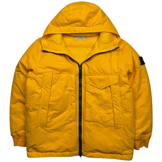 A/W 22 Stone Island Opaque Nylon Twill Down-TC Balaclava Puffer Jacket - Yellow