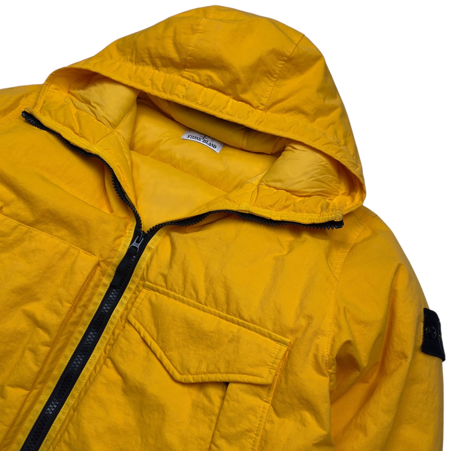 A/W 22 Stone Island Opaque Nylon Twill Down-TC Balaclava Puffer Jacket - Yellow