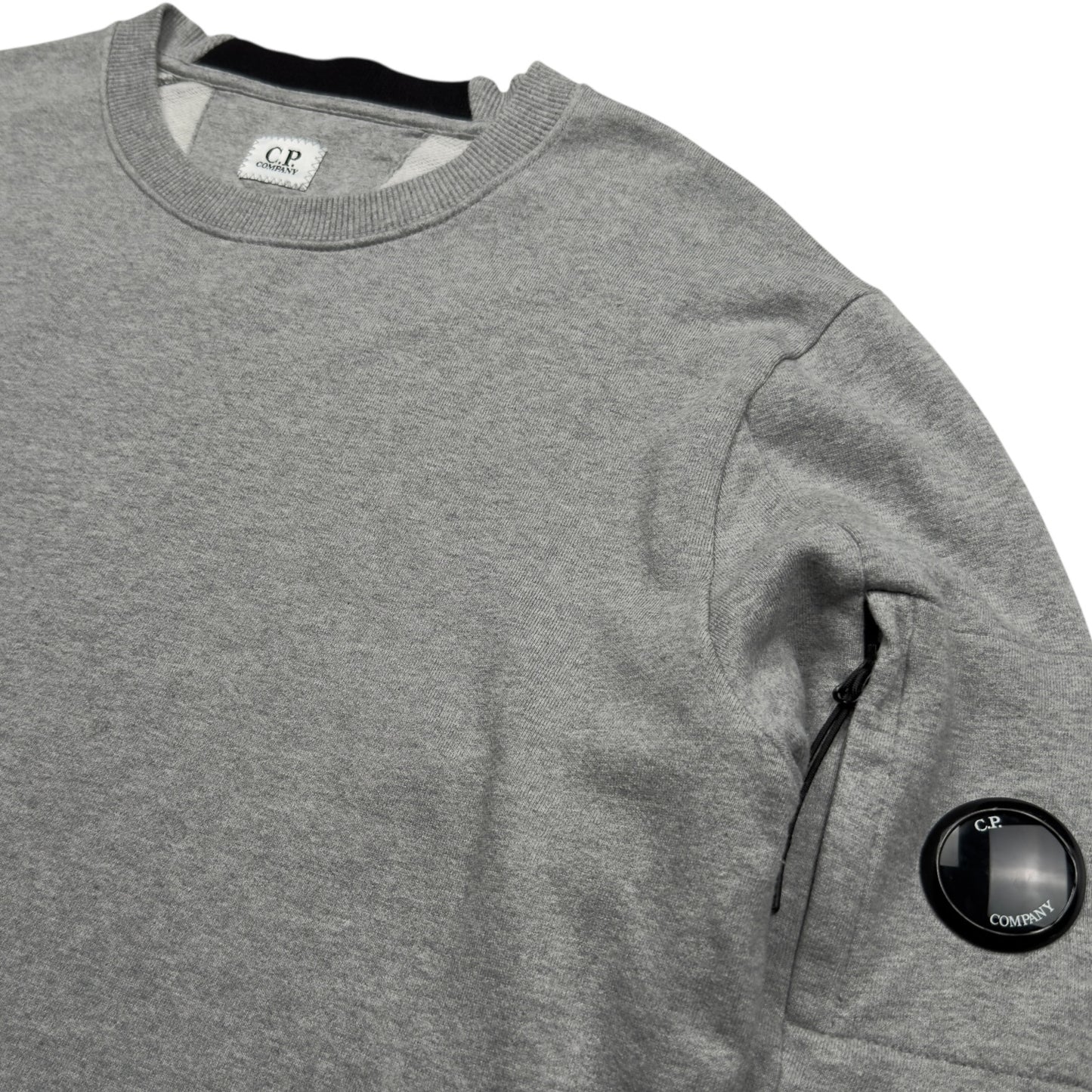 C.P. Company Diagonal Raised Fleece Crewneck Sweater - Grey