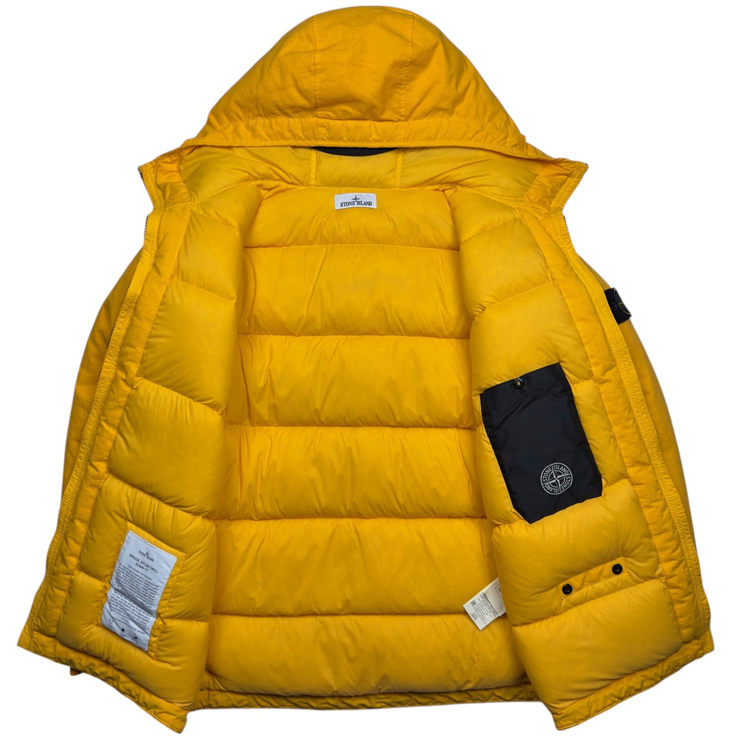 A/W 22 Stone Island Opaque Nylon Twill Down-TC Balaclava Puffer Jacket - Yellow