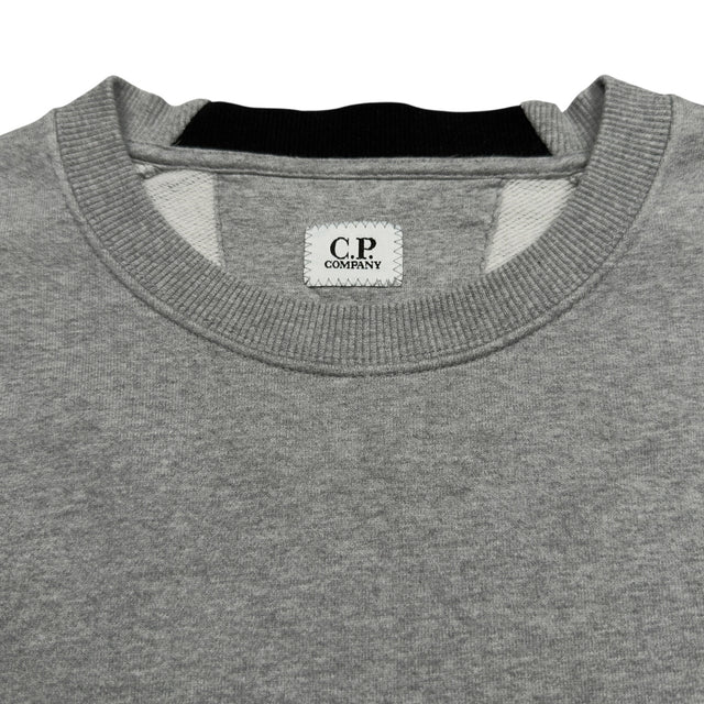 C.P. Company Diagonal Raised Fleece Crewneck Sweater - Grey