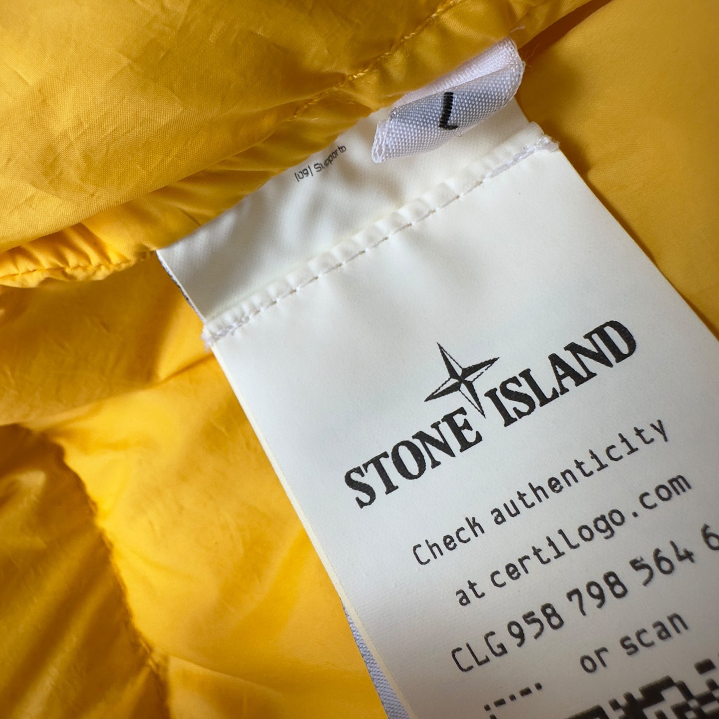 A/W 22 Stone Island Opaque Nylon Twill Down-TC Balaclava Puffer Jacket - Yellow