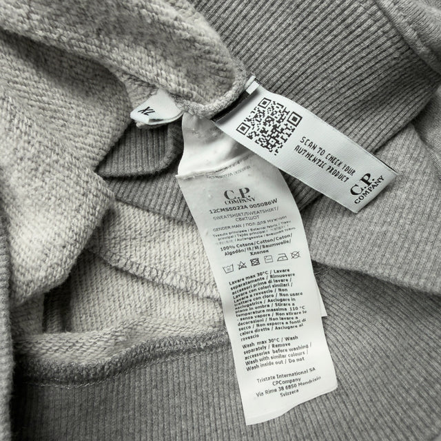 C.P. Company Diagonal Raised Fleece Crewneck Sweater - Grey