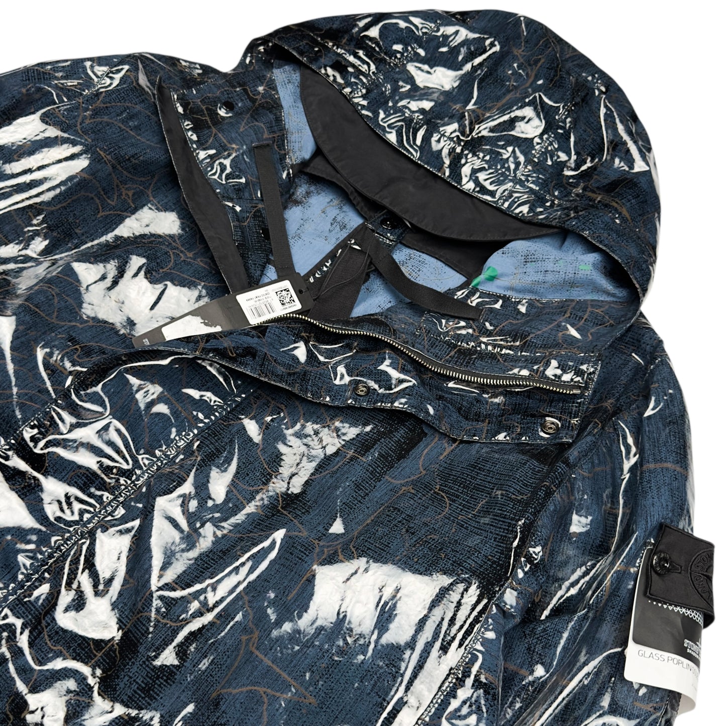 A/W 22 Stone Island Shadow Project Glass Poplin Double Face Print Parka Jacket