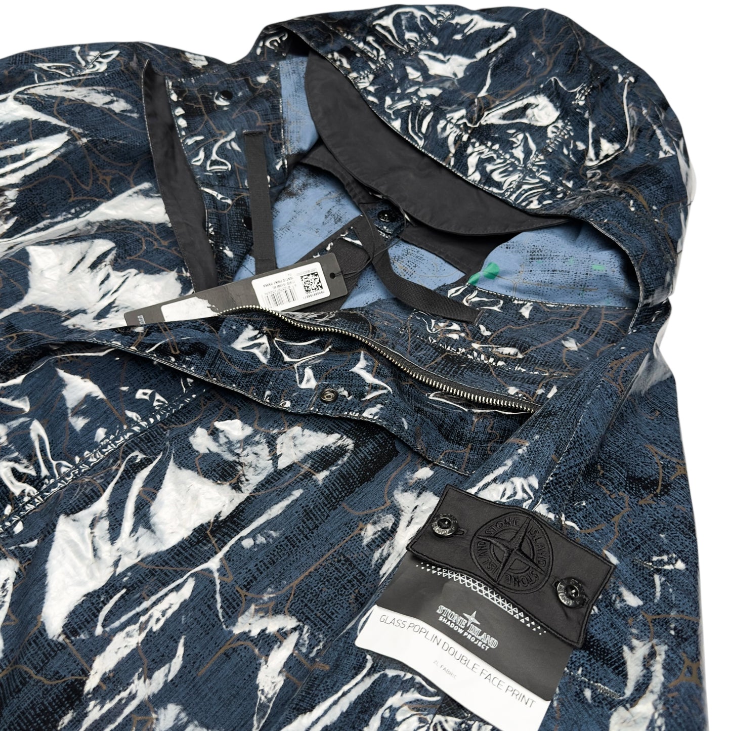 A/W 22 Stone Island Shadow Project Glass Poplin Double Face Print Parka Jacket