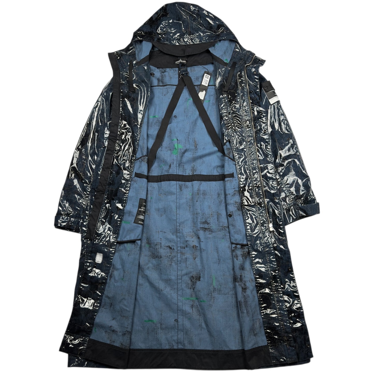 A/W 22 Stone Island Shadow Project Glass Poplin Double Face Print Parka Jacket