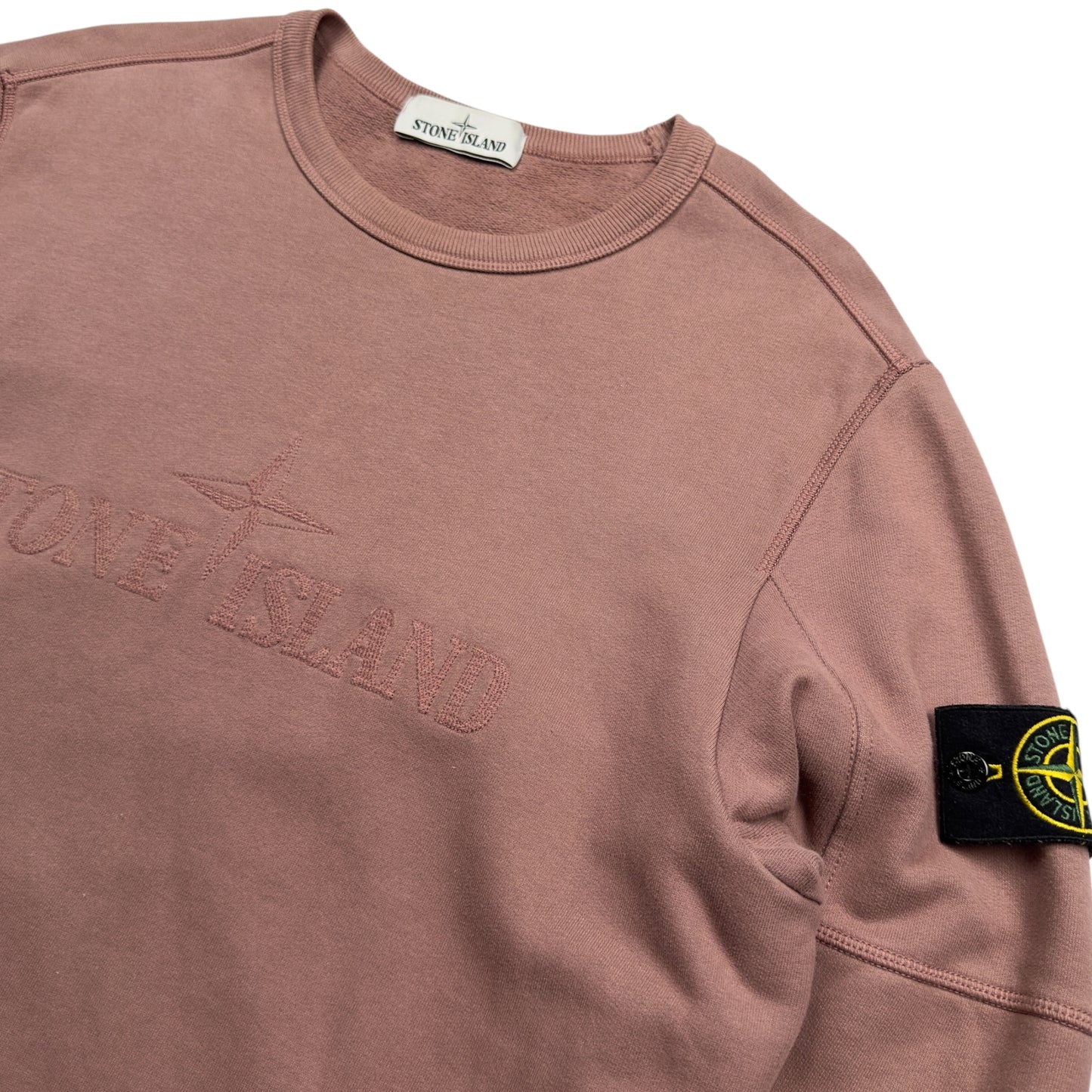 A/W 18 Stone Island Embroidered Logo Sweater - Pink