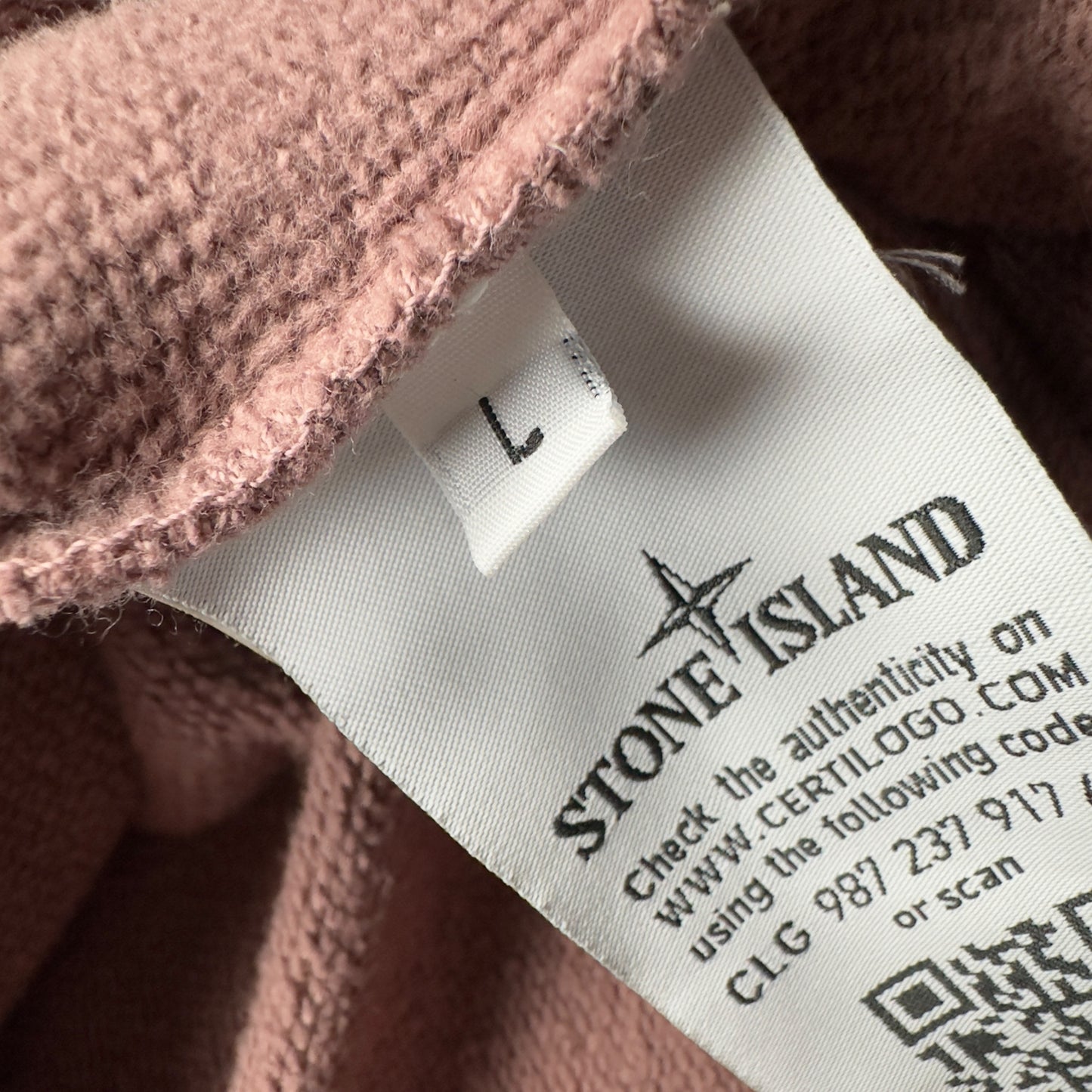 A/W 18 Stone Island Embroidered Logo Sweater - Pink