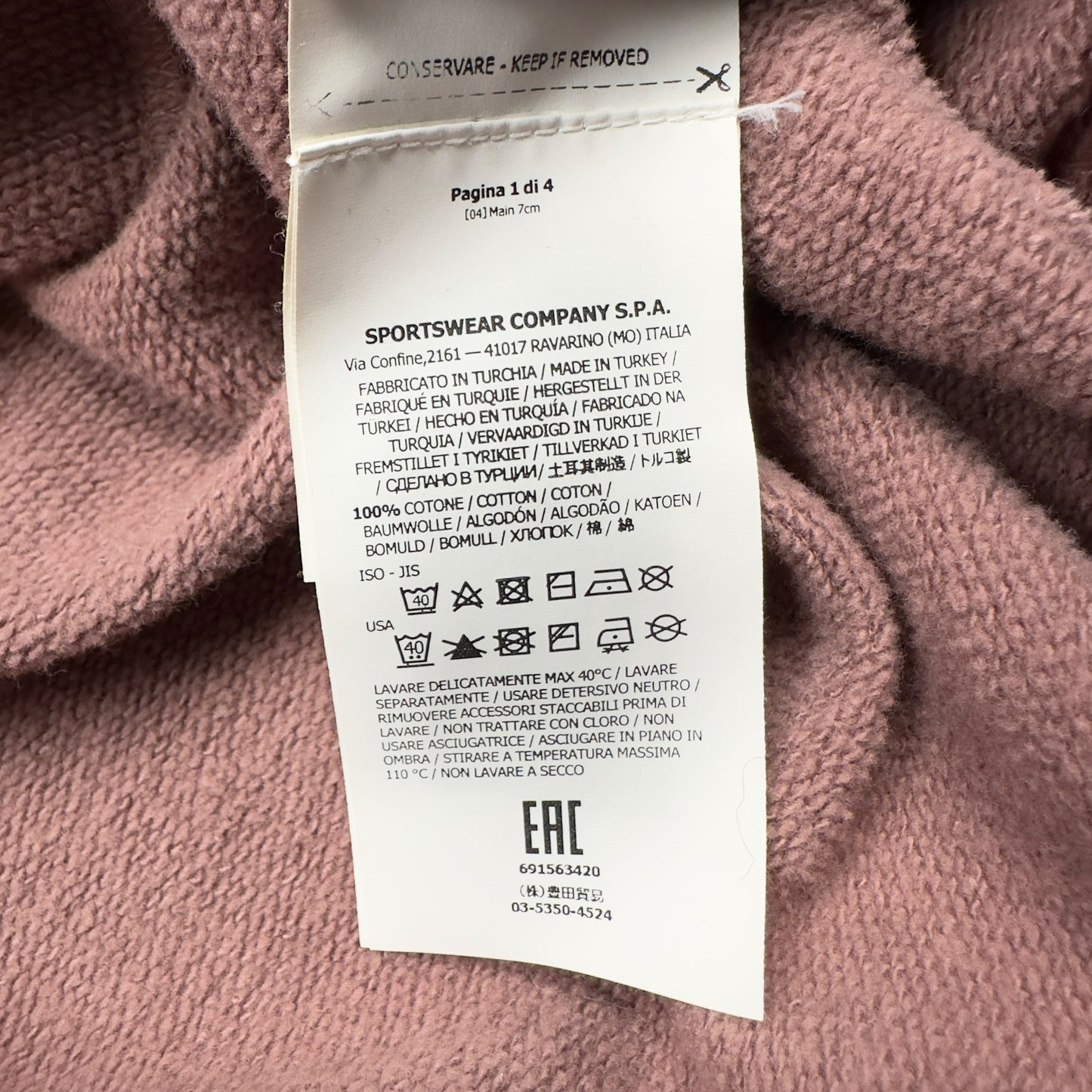 A/W 18 Stone Island Embroidered Logo Sweater - Pink