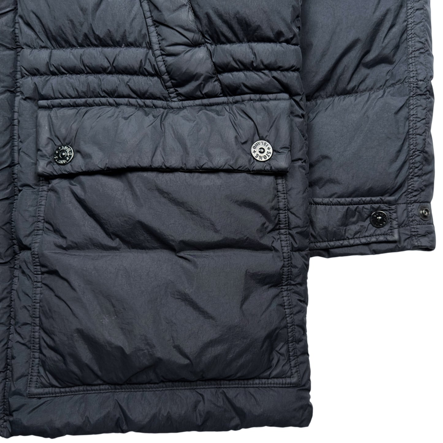 A/W 14 Stone Island Crinkle Reps Down Puffer Parka Jacket - Navy