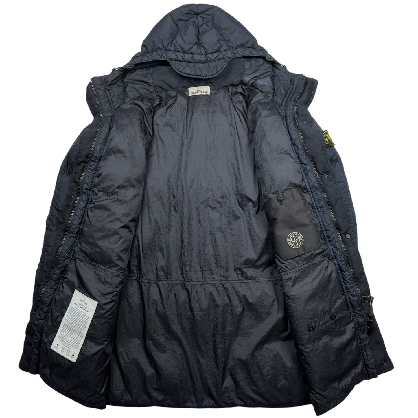 A/W 14 Stone Island Crinkle Reps Down Puffer Parka Jacket - Navy