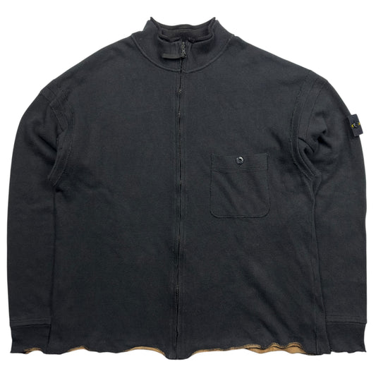 S/S 03 Stone Island Knitted Full Zip Sweater - Black