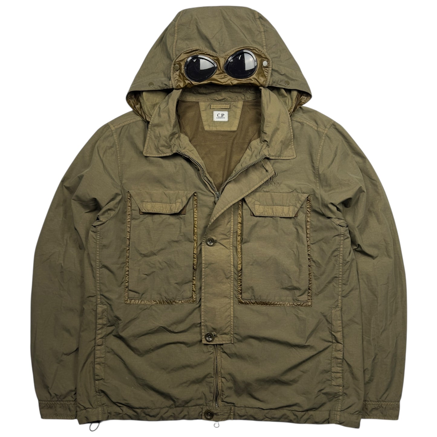 C.P. Company Flatt Nylon Goggle Jacket - Khaki