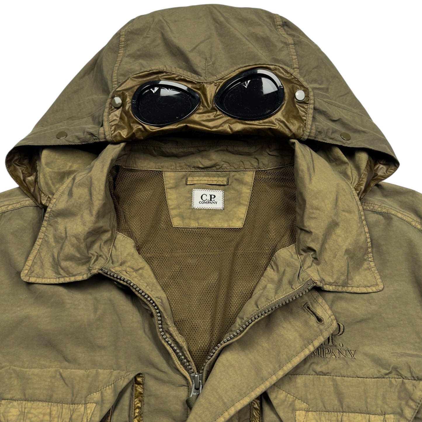 C.P. Company Flatt Nylon Goggle Jacket - Khaki
