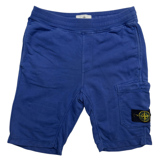 S/S 16 Stone Island Cotton Jersey Cargo Shorts - Blue